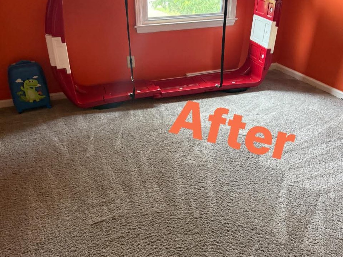 Kids playroom carpet after cleaning